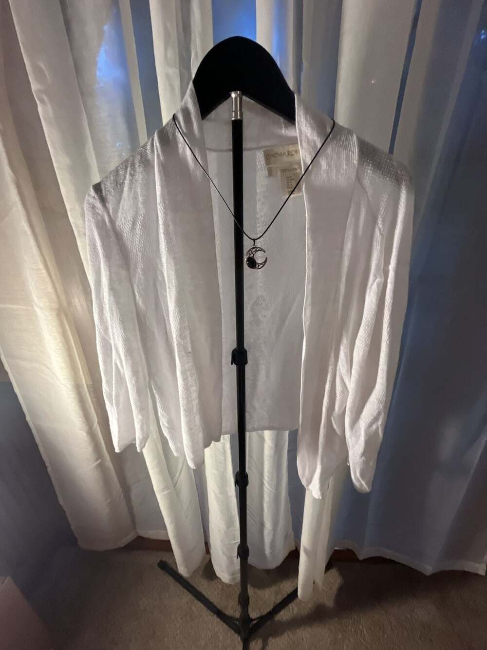Cynthia Rowley Women's White Lightweight Open Front Cardigan